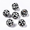 Printed Natural Wooden Beads WOOD-R270-07A-1
