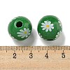 Printed Wood European Beads WOOD-G022-19B-3