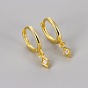 Brass & Clear Cubic Zirconia Hoop Earrings WG8BCA9-01-1