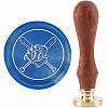 Brass Wax Seal Stamp with Handle AJEW-WH0184-0929-1