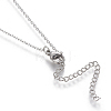 Brass Micro Pave Cubic Zirconia Pendant Necklaces NJEW-I230-11-5