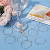100Pcs 316 Surgical Stainless Steel Wine Glass Charms Rings STAS-BBC0003-17B-4
