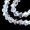 AB Color Plated Transparent Glass Beads Strands GLAA-G127-01-02J-4