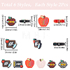 SUNNYCLUE 12Pcs 6 Style Teachers' Day Silicone Focal Beads SIL-SC0001-71-2