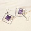 Rhombus Brass Dangle Earrings EJEW-D360-01P-7