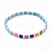 Rectangle Glass Seed Beads Stretch Bracelets BJEW-JB05298-3