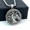 Greek Mythology Stainless Steel Horse Viking Pendant Necklaces for Men PM9465-1