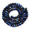 Electroplate Opaque Solid Color Glass Beads Strands EGLA-A034-P1mm-L22-2