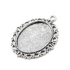 Tibetan Style Oval Alloy Pendant Cabochon Settings LS-TIBEP-Q054-44AS-RS-2