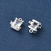 Brass Micro Pave Clear Cubic Zirconia Charms KK-P355-11S-2