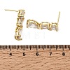 Teardrop Brass Micro Pave Clear Cubic Zirconia Dangle Stud Earrings EJEW-H180-14G-5