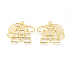 Alloy Open Back Bezel Pendants LS-PALLOY-R098-10G-1
