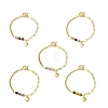 Brass Heart Charm Bracelets BJEW-JB13612-2