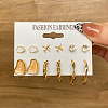 6 Pairs Alloy Hoop Earring Sets WG6DB3C-27-1