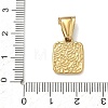 Textured 304 Stainless Steel Pendants STAS-D225-01G-3