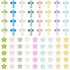 200Pcs 2 Styles Gradient Color Transparent Acrylic Beads OACR-TA0004-85-2