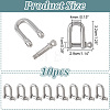 304 Stainless Steel D-Ring Anchor Shackle Clasps STAS-WH0033-56A-2