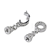 Ring Brass Micro Pave Clear Cubic Zirconia Fold Over Clasps KK-Z143-21P-2