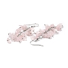 Natural Rose Quartz Chip Beaded Dangle Earrings EJEW-I264-01P-01-3