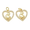 Brass Micro Pave Clear Cubic Zirconia Pendants KK-T085-16G-G-1