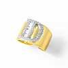 Brass Micro Pave Clear Cubic Zirconia Cuff Open Rings FS-WGA5D1D-04-1