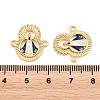 Brass Enamel Religion Virgin Connector Charms KK-L275-31G-3