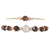 2Pcs 2 Styles Natural Tiger Eye Beaded Bracelets BJEW-JB13009-01-3