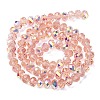 Electroplate Transparent Glass Beads Strands EGLA-A046-01C-15-3