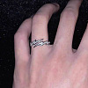 Lightning Bolt Alloy with Crystal Rhinestone Cuff Rings FS-WG55571-01-2