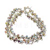 Full Rainbow Plated Electroplate Transparent Glass Beads Strands EGLA-M030-01A-FR04-2