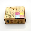 Alphabet Wooden Stamp Sets X-AJEW-A013-02-2