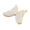 304 Stainless Steel Polymer Clay Rhinestone Pendants RESI-R155-012G-04-2