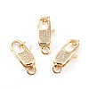 Brass Micro Pave Clear Cubic Zirconia Lobster Claw Clasp ZIRC-I043-31A-G-1