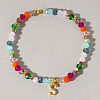 Brass Initial Charm Bracelets KC4213-19-1
