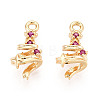 Brass Micro Pave Cubic Zirconia Charms KK-N263-140B-G-1