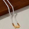Alloy Number 999 Pendant Resin Imitation Pearl White Round Beaded Necklaces for Women FS-WGE7FDC-09-1