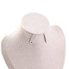 Bust Shaped Microfiber & Wood Jewelry Necklace & Earrings Display Stands NDIS-H042-01A-03-3