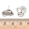 Rose Flower Brass Micro Pave Cubic Zirconia Stud Earrings EJEW-G452-08P-02-5
