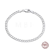 Rhodium Plated 925 Sterling Silver Curb Chain Bracelets BJEW-I314-007C-P-2
