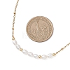 Natural Pearl Rice Beaded Pendant 304 Stainless Steel Satellite Chain Necklaces for Women NJEW-JN05782-3