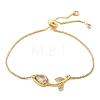 Brass Micro Pave Clear Cubic Zirconia Slider Bracelets BJEW-C089-05G-4