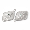 Rack Plating Brass Micro Pave Cubic Zirconia Pendants KK-R143-14P-2