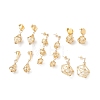 5 Pairs 5 Style Shell Pearl Beaded Dangle Stud Earrings EJEW-JE05087-1