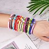 Handmade Polymer Clay Alphabet & Heishi Beads Stackable Stretch Bracelets Set BJEW-SZ0002-10-5