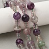 Natural Fluorite 3-Hole Guru Beads Strands G-H064-E10-01-5