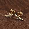 925 Sterling Silver Clear Cubic Zirconia Stud Earrings EJEW-Q032-01D-G-2
