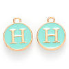 Golden Plated Alloy Enamel Charms X-ENAM-S118-05H-1