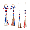 4Pcs 2 Style Independence Day Theme Hemp Rope Tassels Pendant Decorations HJEW-CF0001-19-18