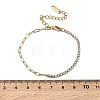 304 Stainless Steel Paperclip Chain & Rhinestone Cup Chains  Bracelets for Women BJEW-D456-06G-01-5