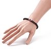 Natural Gemstone & Lava Rock Beaded Stretch Bracelet for Women BJEW-JB08462-3